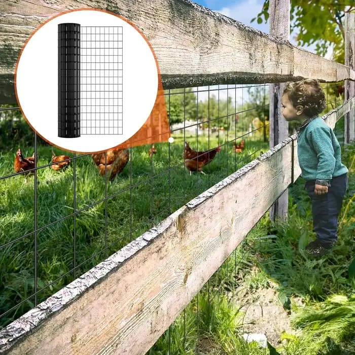 Grille métallique soudée robuste – Acier galvanisé de 36 po x 50 pieds, grilles de 2 po x 3 po (coup