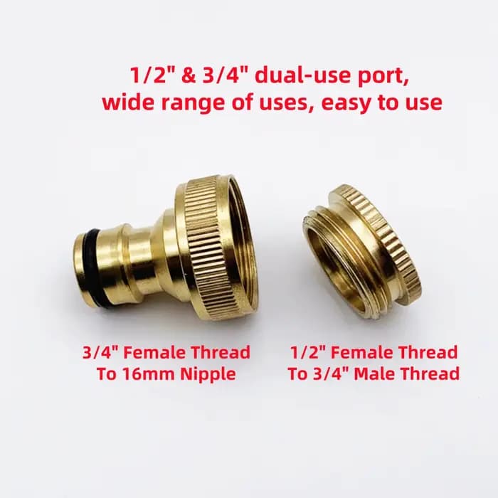 Connecteur rapide de robinet en laiton fileté 1/2 "3/4" 1 ", 16mm, Joint de mamelon de Machine à lav