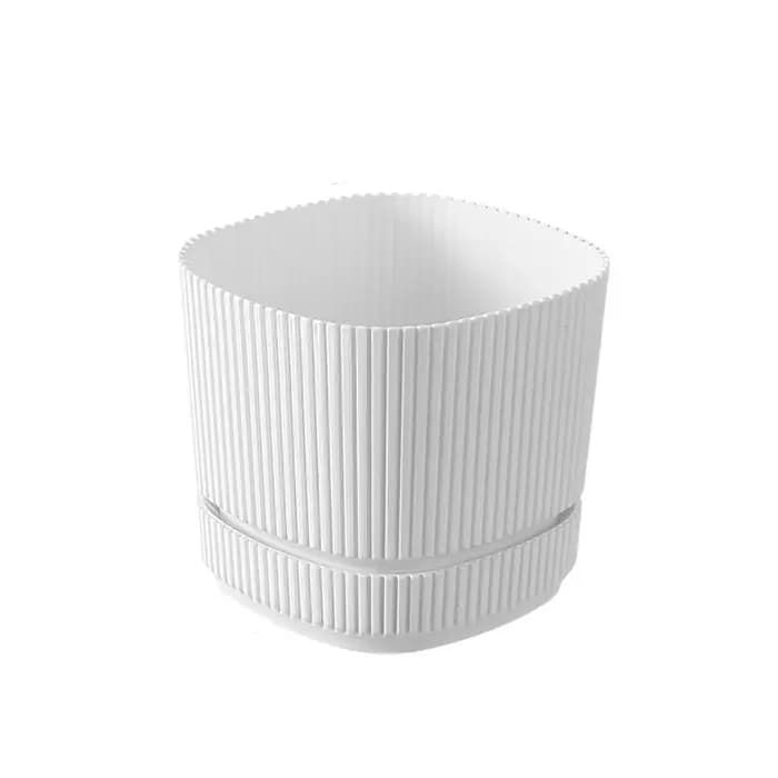 Pot de fleurs auto-arrosant à double couche avec trou de drainage