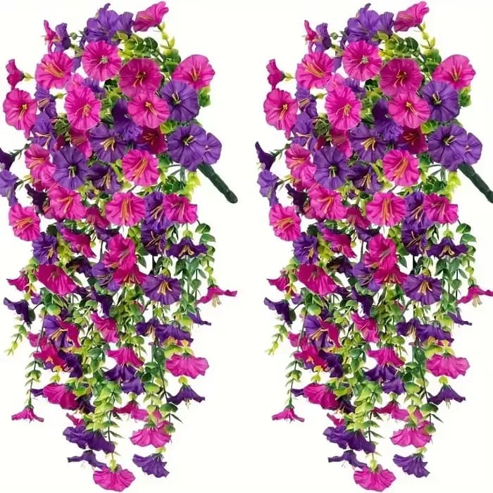 Fleurs suspendues artificielles durables de gloire du matin