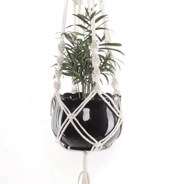 Porte-plante en macramé fait main, corbeille suspendue en corde de coton, support pour pot de fleurs, décoration murale pour intérieur, extérieur, balcon, jardin