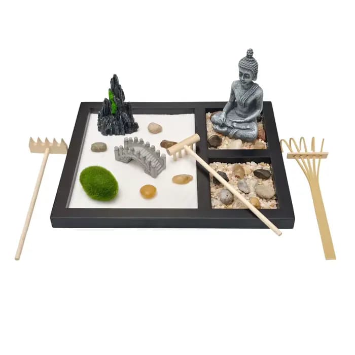 Zen Sand Garden - Décoration de bureau, cadeau de méditation, kit de relaxation pour salle de yoga,