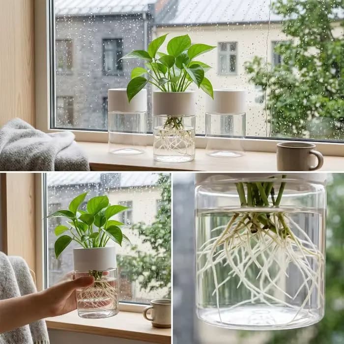 Mini pots de fleurs hydroponiques en PET transparents, ronds, sans terre, pour plantes hydroponiques de table, boutures, décoration de bureau, 1/5 pièces