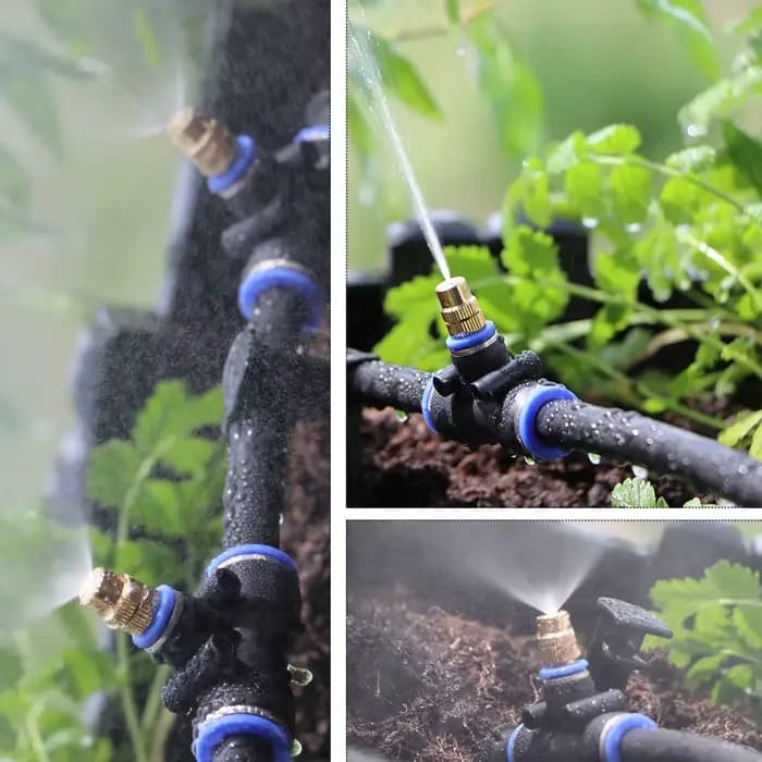 Kit d'atomiseur à buse en laiton réglable pour jardin extérieur, tuyau de 5/8mm, nébulisation, Humid