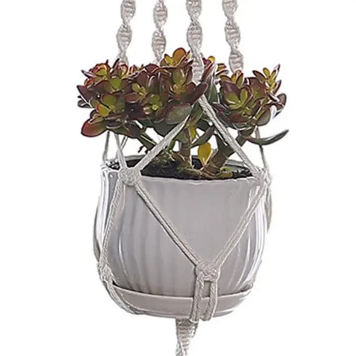 Porte-plante en macramé fait main, corbeille suspendue en corde de coton, support pour pot de fleurs, décoration murale pour intérieur, extérieur, balcon, jardin