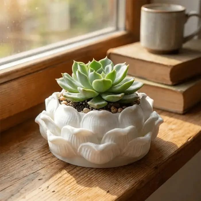 Pot de fleurs en plastique imprimé en 3D en forme de lotus, pots de pépinière avec trou de drainage, vase à fleurs, pots de culture pour jardin