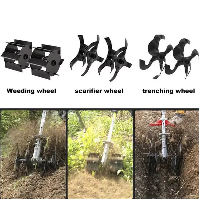 Roue de motoculteur de jardin en alliage de précision, tondeuse de désherbage polyvalente, améliore l'accessoire de tondeuse à gazon, tête de coupe rotative