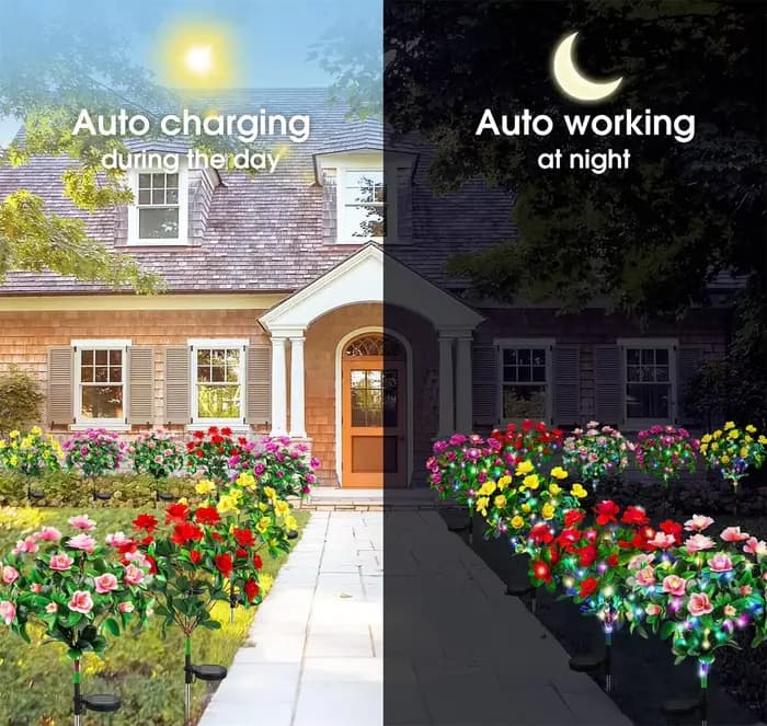 Nouveau LED étanche solaire azalée fleurs lumières paysage extérieur lumière pour pelouse Patio jardin chemin lampe d'éclairage décoratif