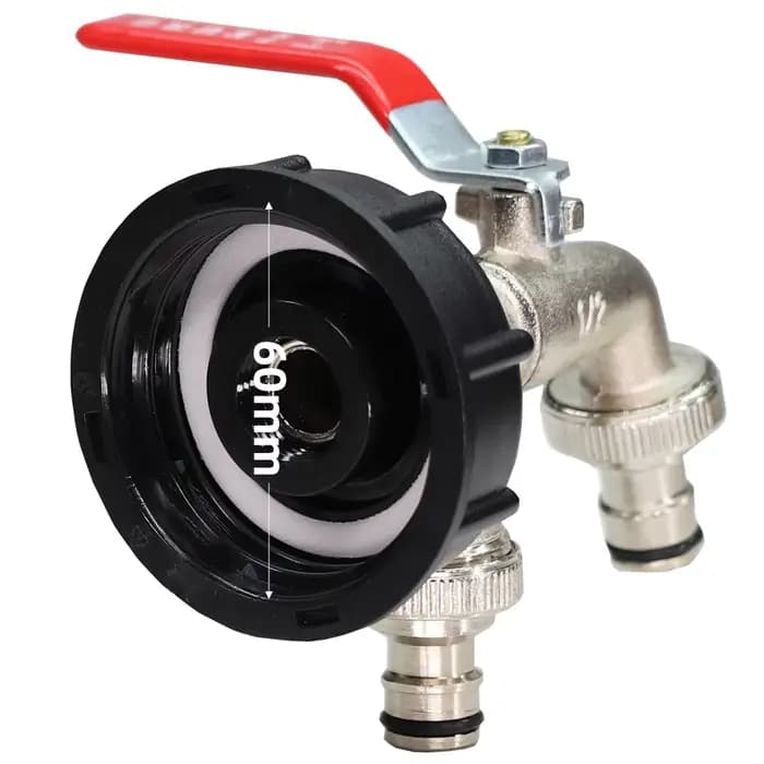 Connecteur de robinet de réservoir IBC à filetage grossier S60 x 16mm 1/2 ''3/4'', adaptateur de cou
