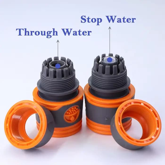 Adaptateur de tuyau d'arrosage 1/2 "3/4", connecteur rapide de 16mm avec arrêt des Joints de coupleu