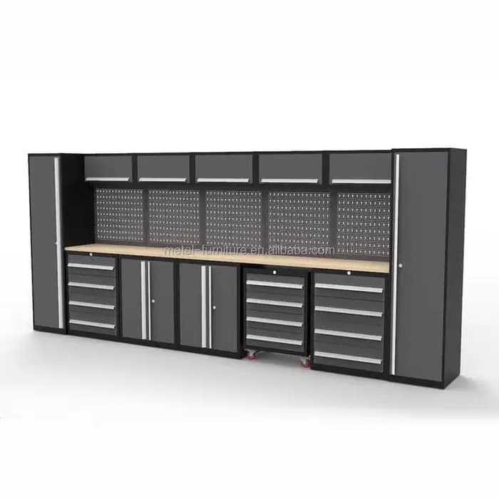 Armoire à outils à 8 tiroirs sur roulettes, établi d'atelier, armoire à outils économique à montage
