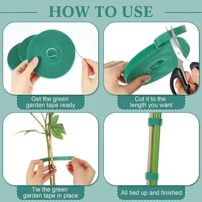 Bandes d'attache de câble en Nylon pour plantes auto-adhésives, vertes, réglables, Support de boucle