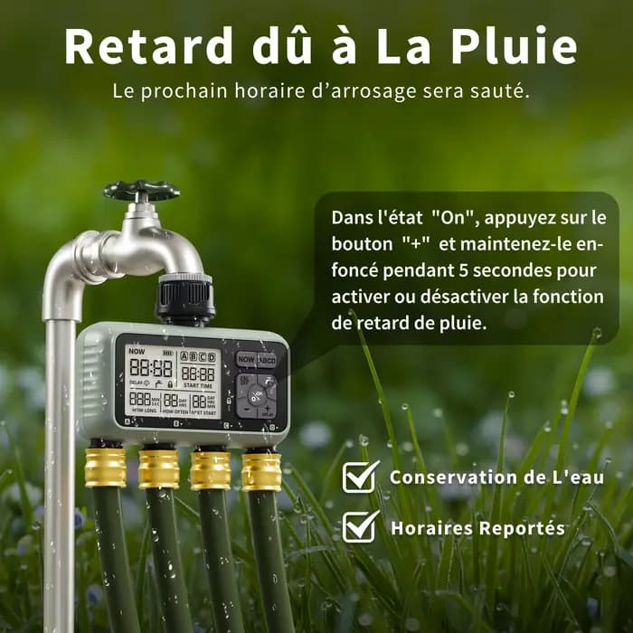 Minuteur d'arrosage Diivoo 4 zones