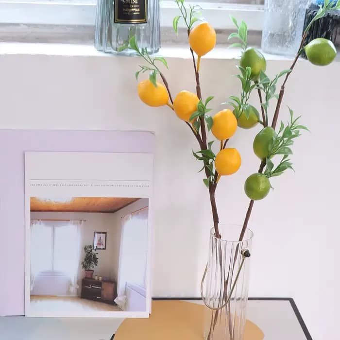 Branche de citron artificielle en plastique