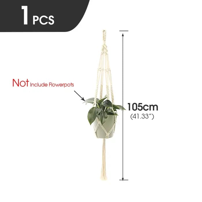Panier suspendu pour Pot de fleurs tissé en corde de coton