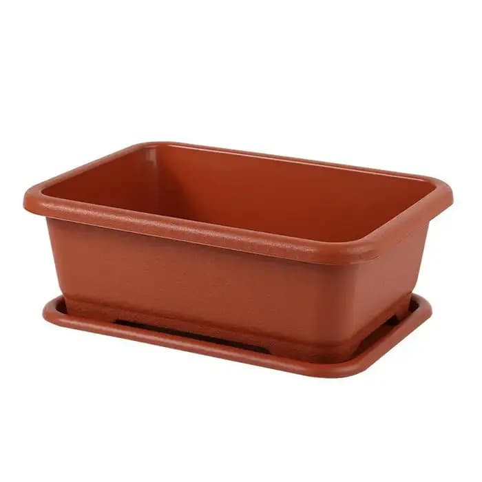 Jardinière rectangulaire incassable et résistante aux chocs avec trous de drainage
