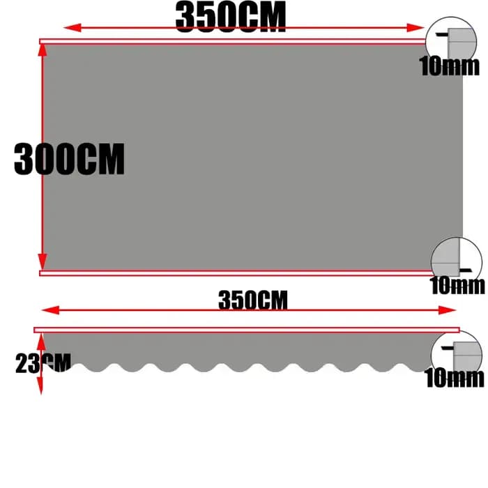 Tissu de remplacement pour auvent gris clair personnalisé