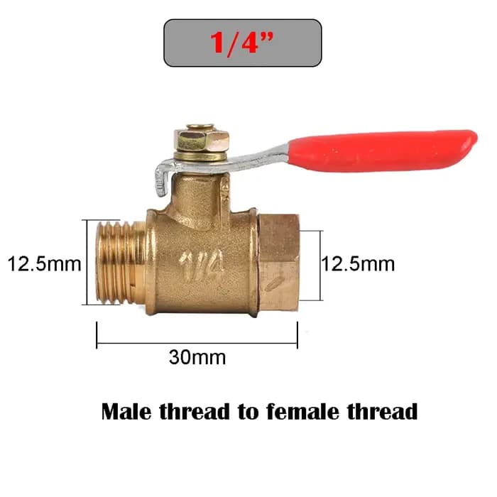 Petit robinet à bille en laiton 1/8 "1/4 en effet 3/8 en effet 1/2 filetage femelle/mâle, joint de a