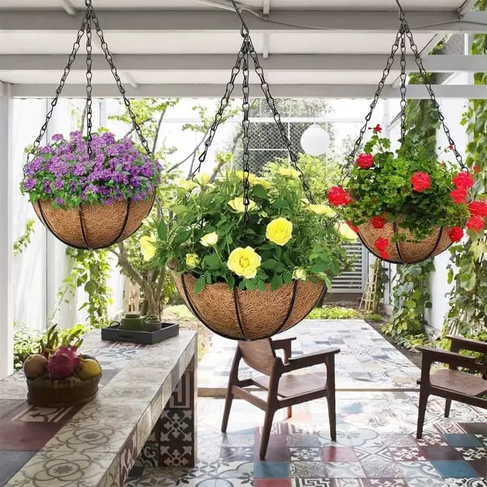 4/2 pièces paniers suspendus chaînes avec crochets 18 pouces Pot de plante de fleur cintre de chaîne