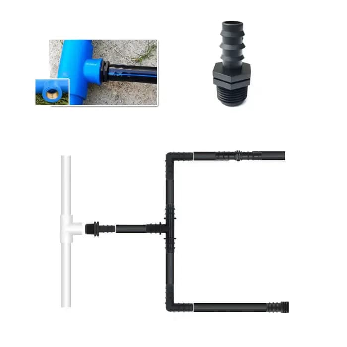 Filetage mâle femelle 1/2 3/4 à 1/2 3/4 1 pouce, connecteur barbelé pour tuyau d'arrosage 16mm 20mm