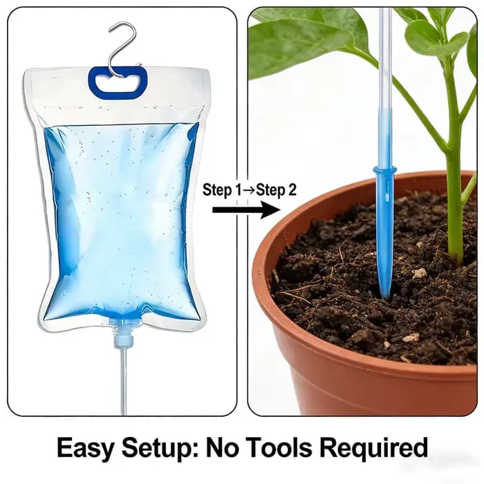 2 sacs d'arrosage entièrement automatiques de 5,2 L, sacs d'arrosage réutilisables pour plantes d'in