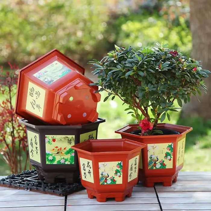 Pot de fleur en plastique durable, bonsaï en résine épaissie, fournitures de jardin, jardinière hydr