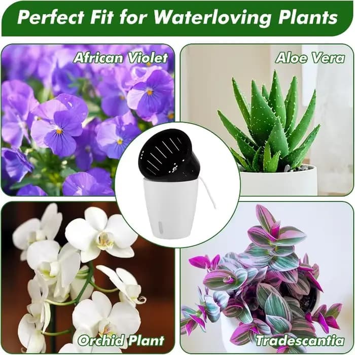 Pots de plantes d'intérieur auto-arrosants avec corde en coton