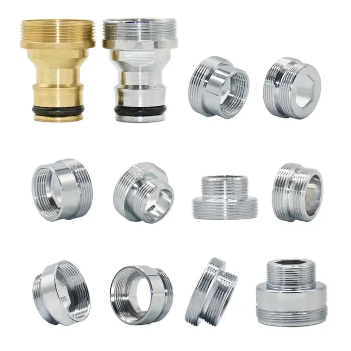 Coupleur de robinet d'eau en laiton M22 à M16 M18 M20 M24 M28, connecteur fileté, raccords argentés