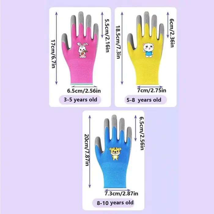 Gants de jardinage imperméables et respirants pour enfants