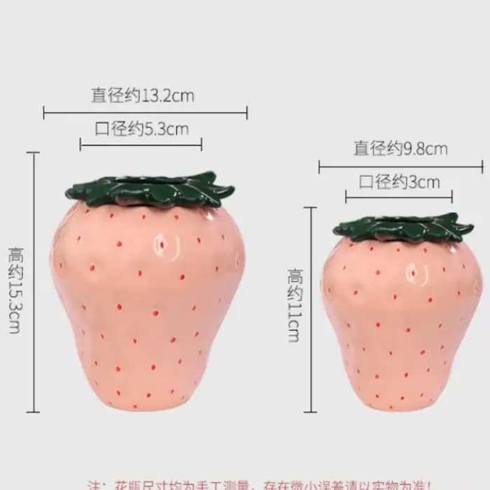 Vase en céramique mignon en forme de fraise
