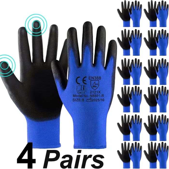 Gants de jardinage ergonomiques effet seconde peau, avec protection du pouce et de la paume, multicolores, pour la maison, le jardin, la voiture, le travail, hommes et femmes