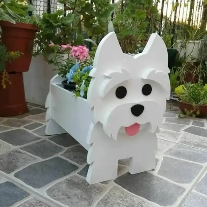 Jardinière de fleurs en PVC, Animal mignon, bricolage, chien de compagnie, décoration de jardin en pot, support de conteneur de plantes, Pots de fleurs de jardin, Orname