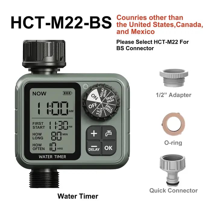 Programmateur d'arrosage HCT-M22 Eshico avec bouton rotatif