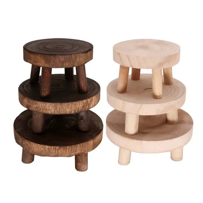 Étagère de support de plante durable, tabouret en bois créatif, porte-pot succulent de haute qualité