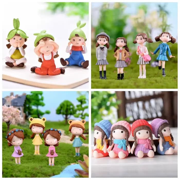 Accessoires de jardin féerique miniatures, Statue d'ornement d'amoureux Kawaii, Figurines de paysage de jardin de maison, décor de Terrarium de maison de poupée