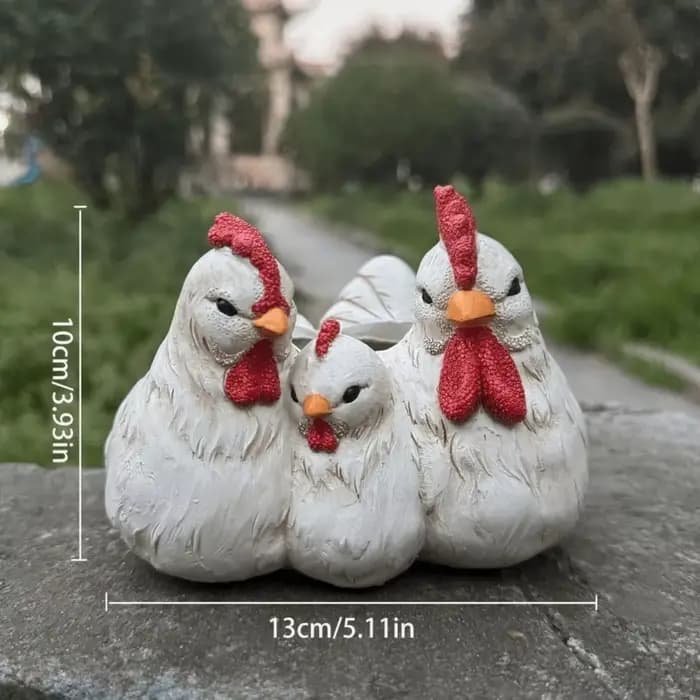 Décoration d'intérieur : Pot de fleurs en forme de famille de poulets
