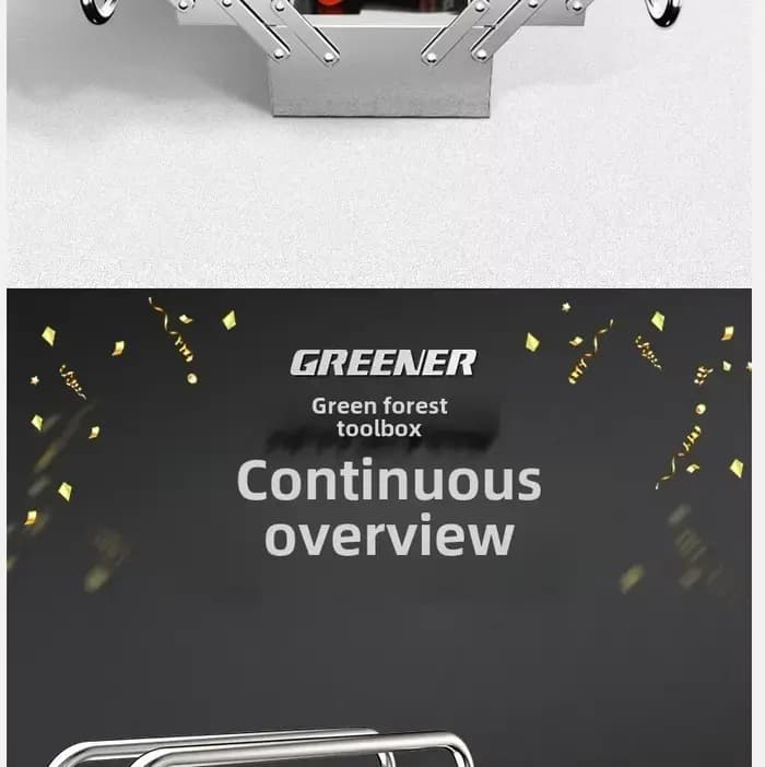 Boîte à outils en acier inoxydable pour usage industriel et domestique avec conception pliable et espace de rangement à 3 couches AJ