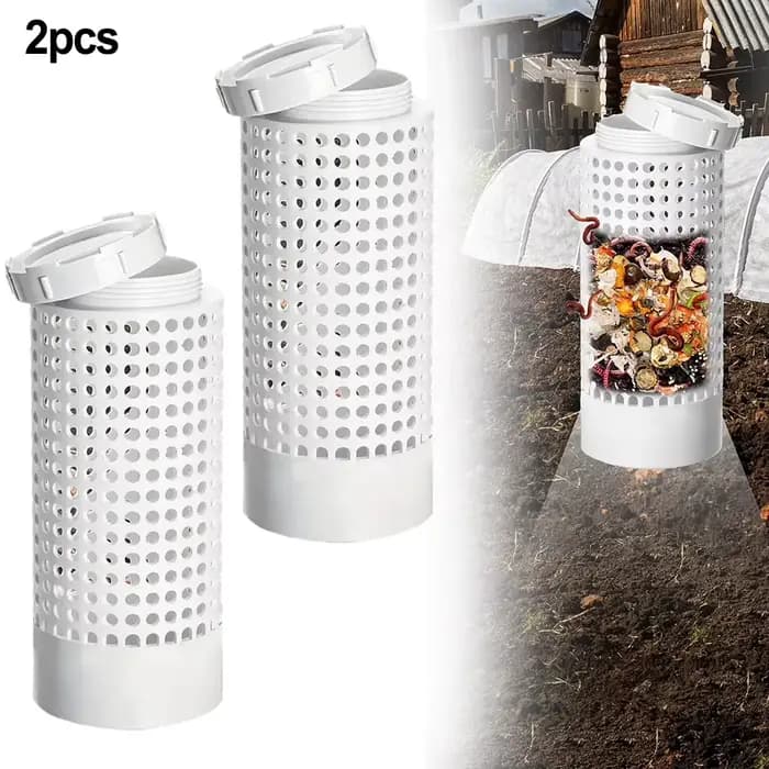 Poubelle de compostage de ver en PVC, pour petits Pots de fleurs et de jardin, Tube de compostage de thé de ver peu encombrant, soins de jardin et de pelouse, 1 pièce/2 pièces