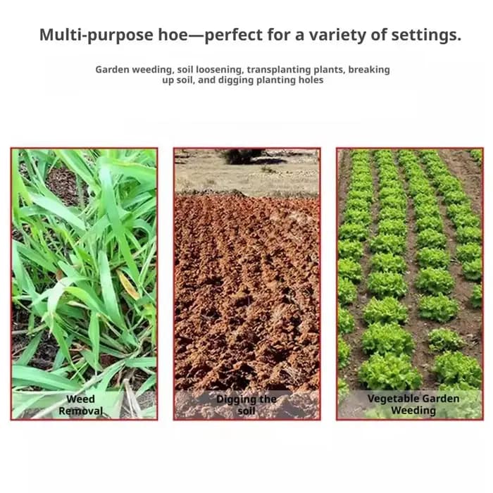 Houe de jardin multifonctionnelle pour le désherbage et le creusement - Outil agricole pour la plantation de fleurs et de légumes en jardinage extérieur