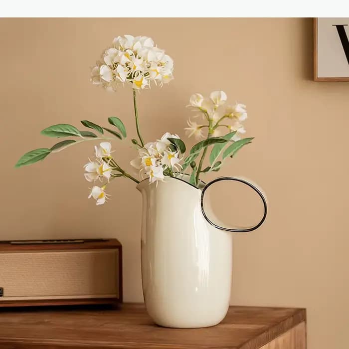 Vase en céramique en forme de pot, décoration d'intérieur, ornements, arrangement de fleurs, vase hydroponique, vase pour fleurs séchées, artisanat