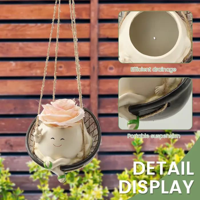 Pot de jardinière en résine synthétique, chaise pivotante originale, facile à accrocher, Pot de fleu