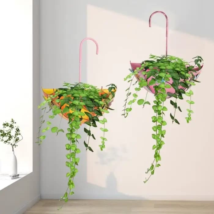 Pot de fleurs décoratif en fer en forme de parapluie
