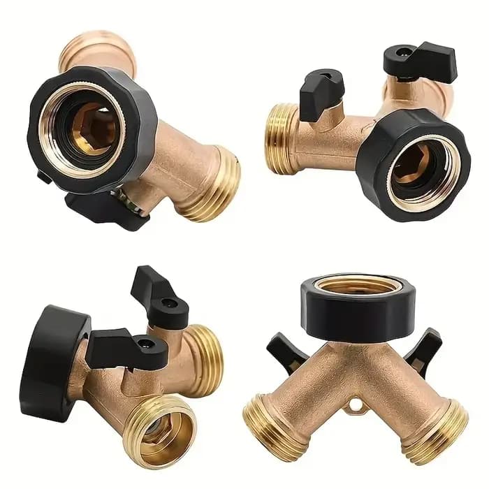 1 ensemble de distributeurs de tuyau d'arrosage en laiton robuste à double tête, adaptateur de robin