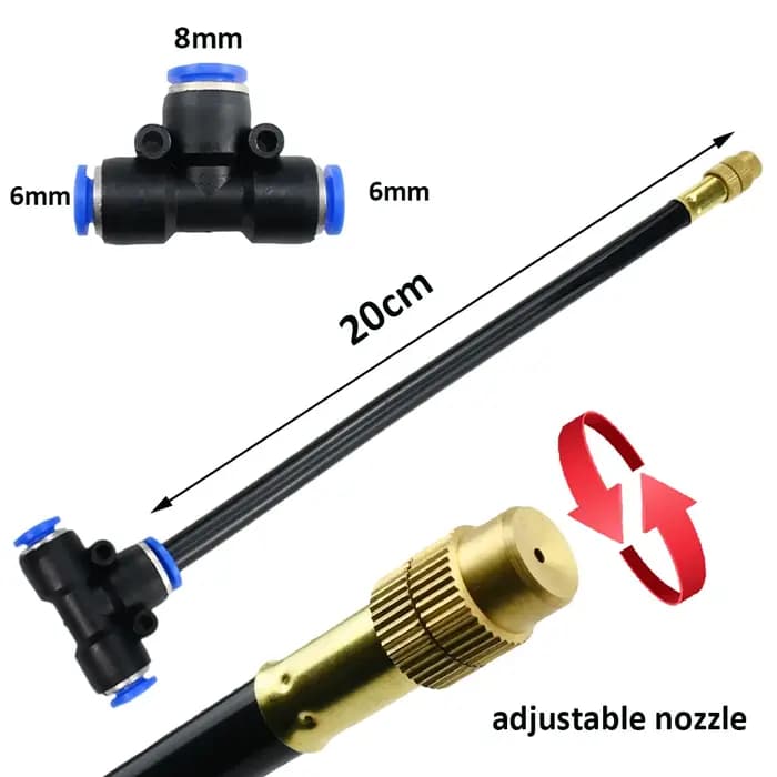 Arroseur d'atomisation universel 5-20M, Kits d'arrosage automatique 5M/10M avec buse rotative en cui