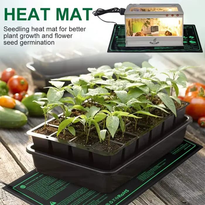 Tapis chauffant pour semis 10/25/50CM, pour plantes d'intérieur, germination, tapis chauffant imperm