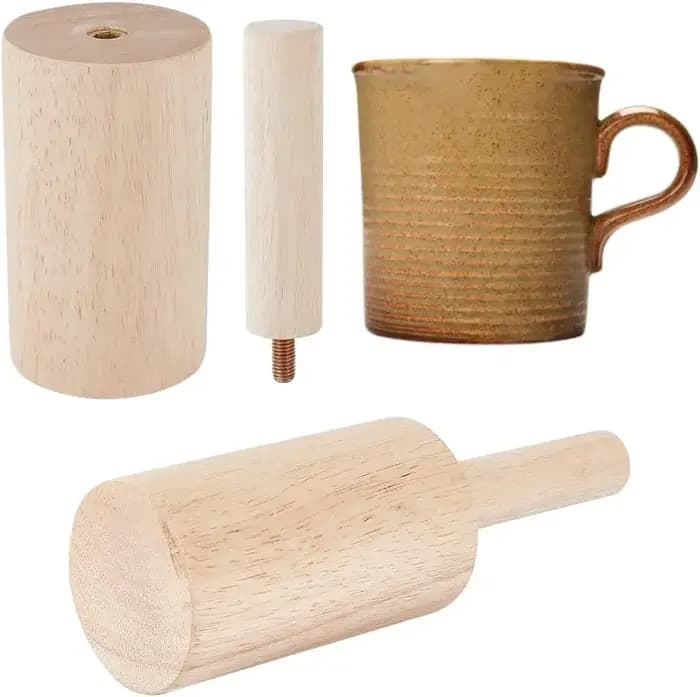 8.6x2.7 pouces tasse outils de poterie PapayaWhip bois
