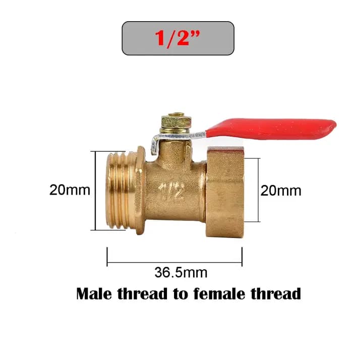 Petit robinet à bille en laiton 1/8 "1/4 en effet 3/8 en effet 1/2 filetage femelle/mâle, joint de a