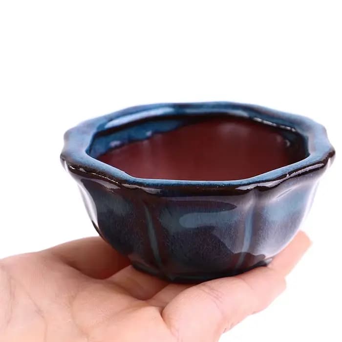 Pots à bonsaï de style chinois, pots à bonsaï en grès respirant avec trous, pot de fleurs d'entraîne
