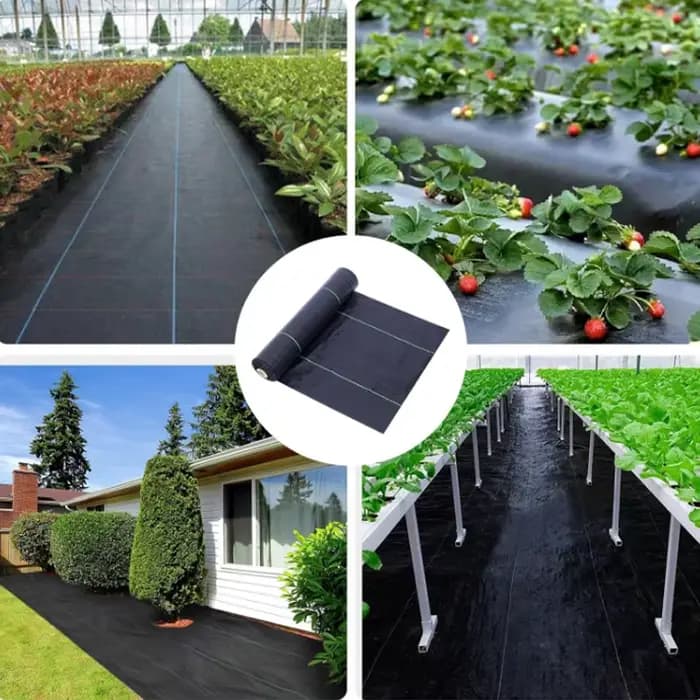 Tissu de paysage de jardin, tissu Anti-herbe agricole, tapis de barrière contre les mauvaises herbes