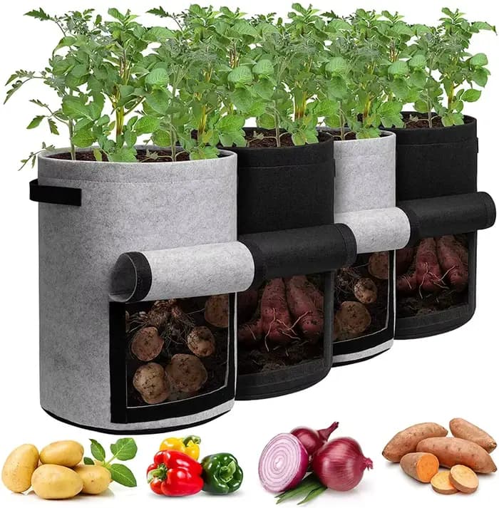 Sacs de culture de plantes en feutre, 2 tailles, tissu non tissé, pot de pommes de terre de jardin,
